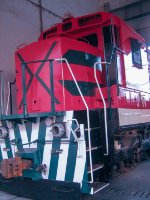 FXE C30-7 Locomotive being repaired